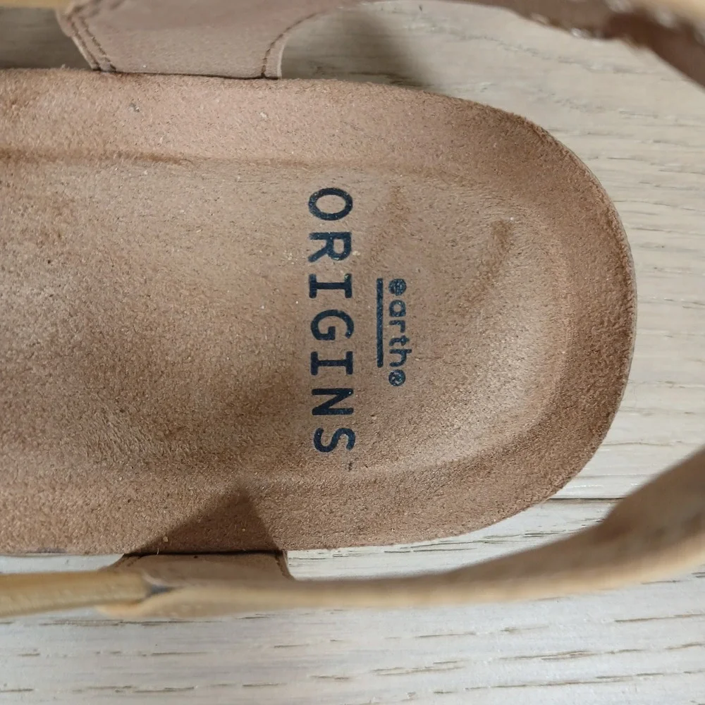 Earth Origins Laney Sandals Women 8 Yellow Jaune Leather Strappy Slingback